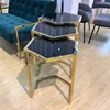 Interior Design Contemporary Stackable End Table Luxury Glass Top Gold Stainless Steel Coffee Table