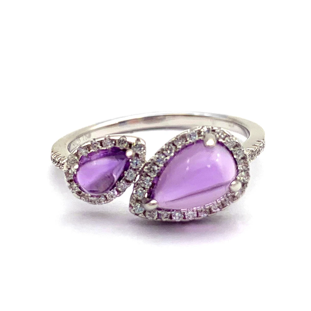 product-Big Stone Good Adornment Silver Mens Purple Gemstone Rings-BEYALY-img-2