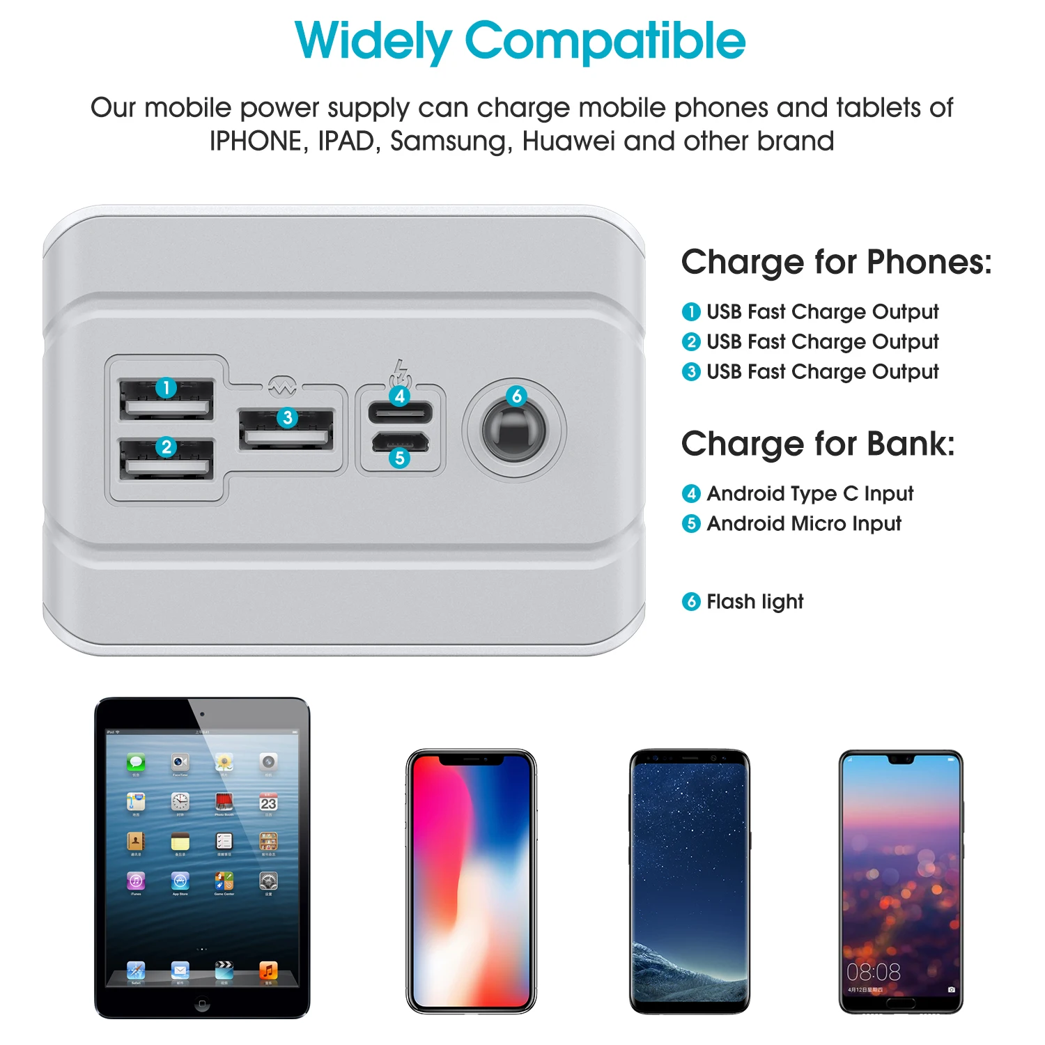 OEM Power Bank 60000mAh super capacity fast charging Portable Charger LED Light Poverbank Powerbank External Battery - ANKUX.COM