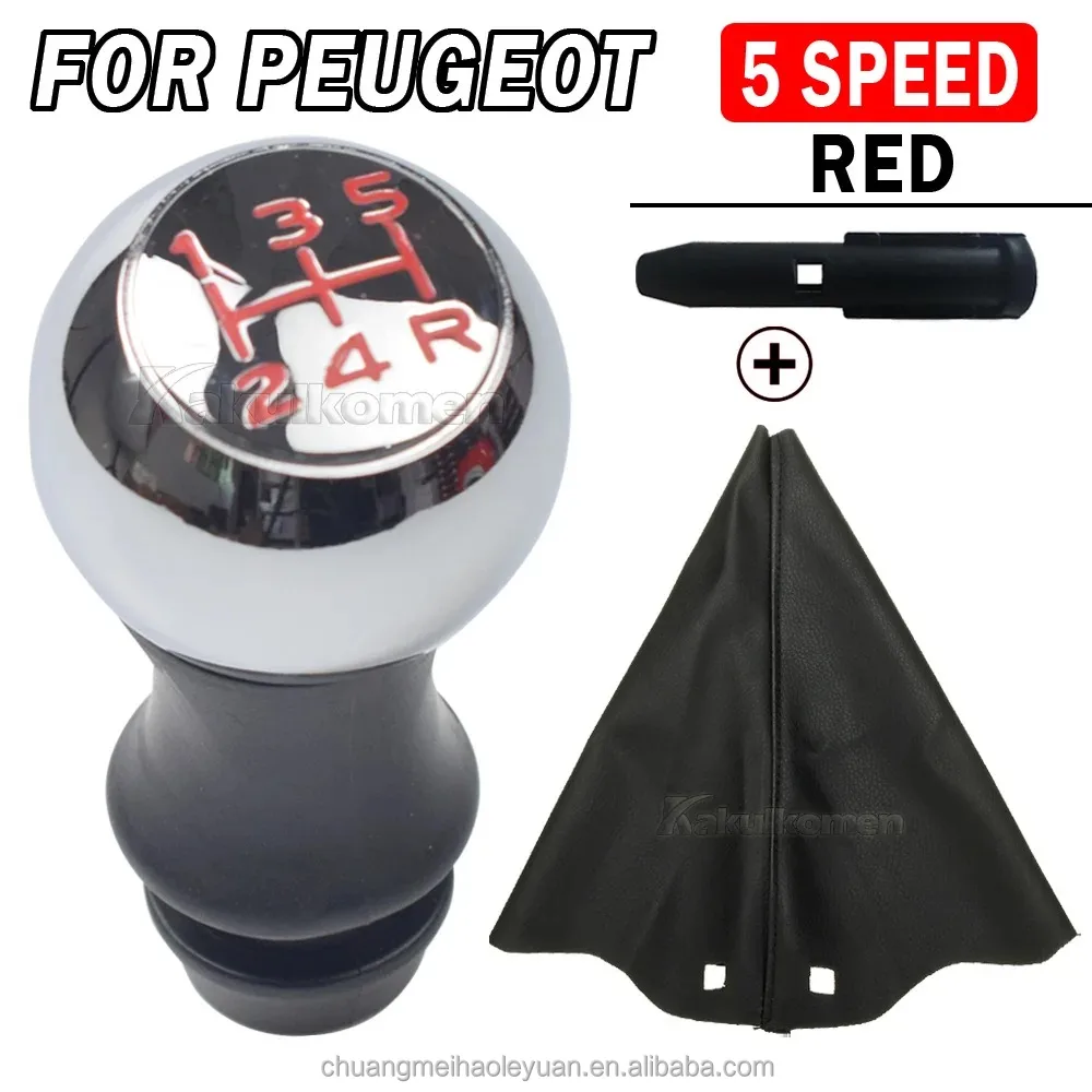 5 6 Speed Car Mt Gear Shift Knob Lever Shifter Handle Stick For Peugeot ...