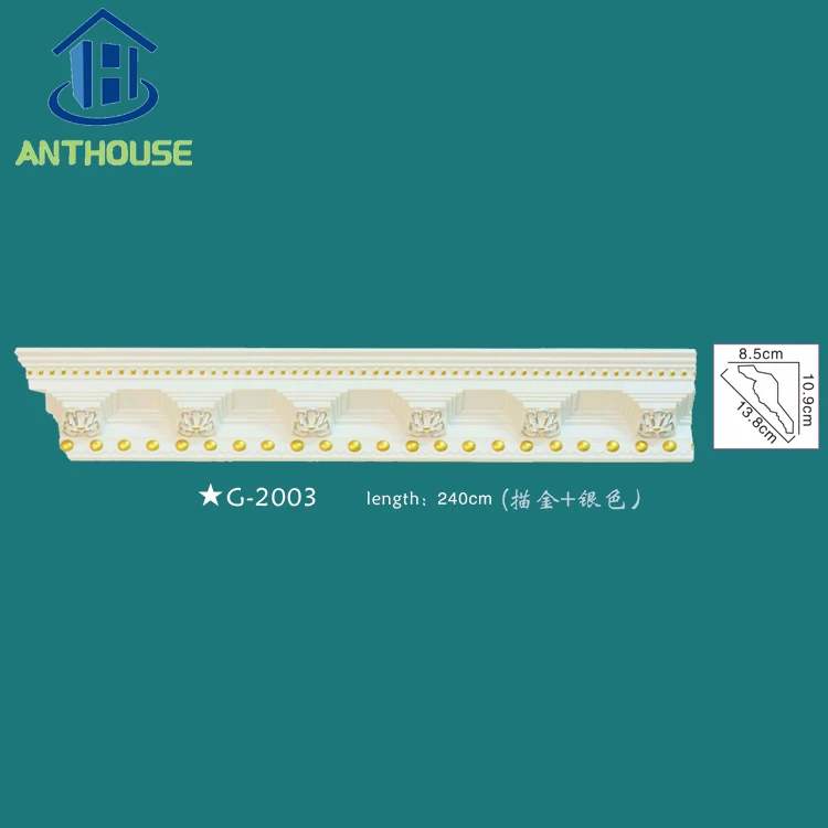 Luxury House Decorative Mouldings For Mirrors Wall Frame Pu Coving Cornice Moulding Ceiling