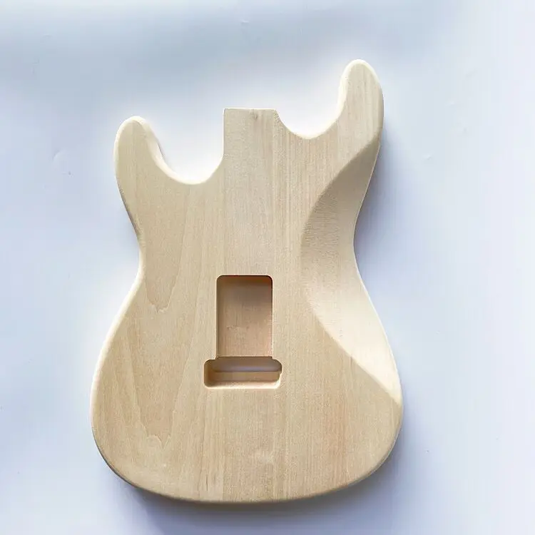Unfinished Basswood Sss St Electric Guitar Body With Flame Maple Veneer