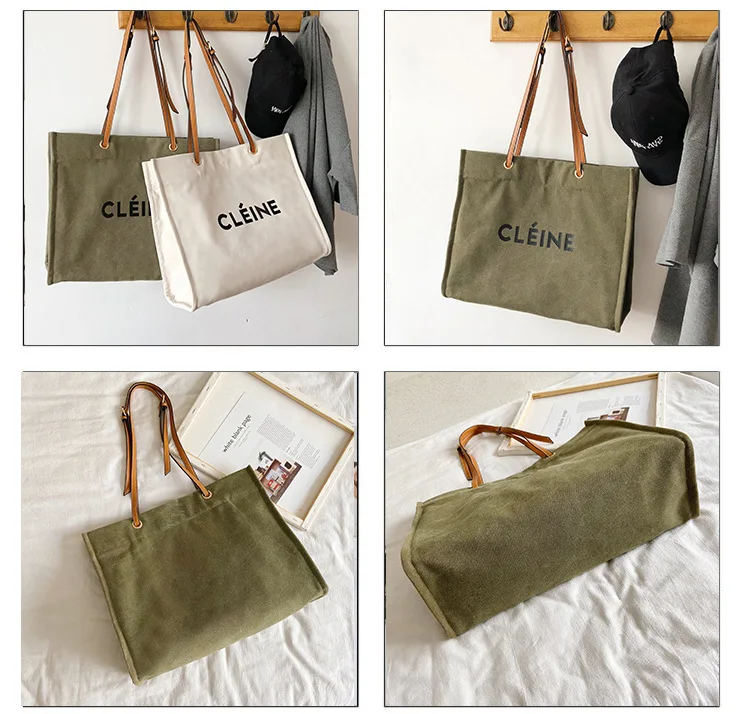 Upgrade Canvas Shopping Bags Hand Bag Korea Style For Fashion Girls