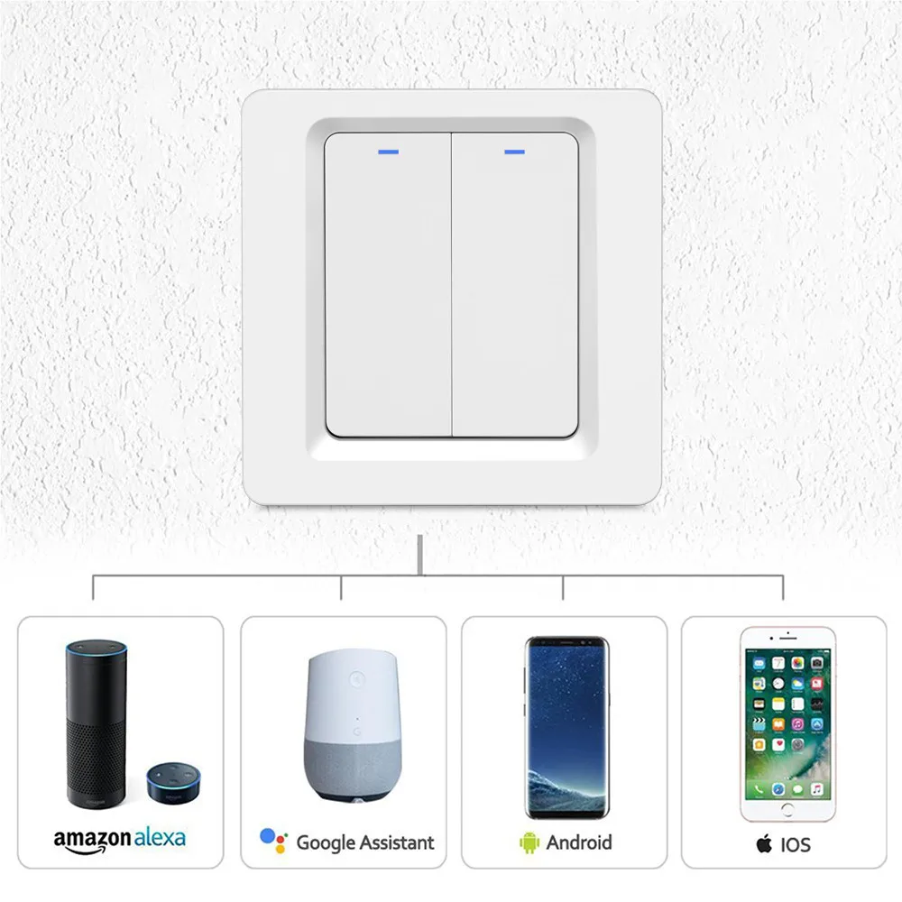Single Live Wire Version Wireless WIFI Smart Switch, WiFi Smart Panel, Phone / Button / RF Control - ANKUX.COM