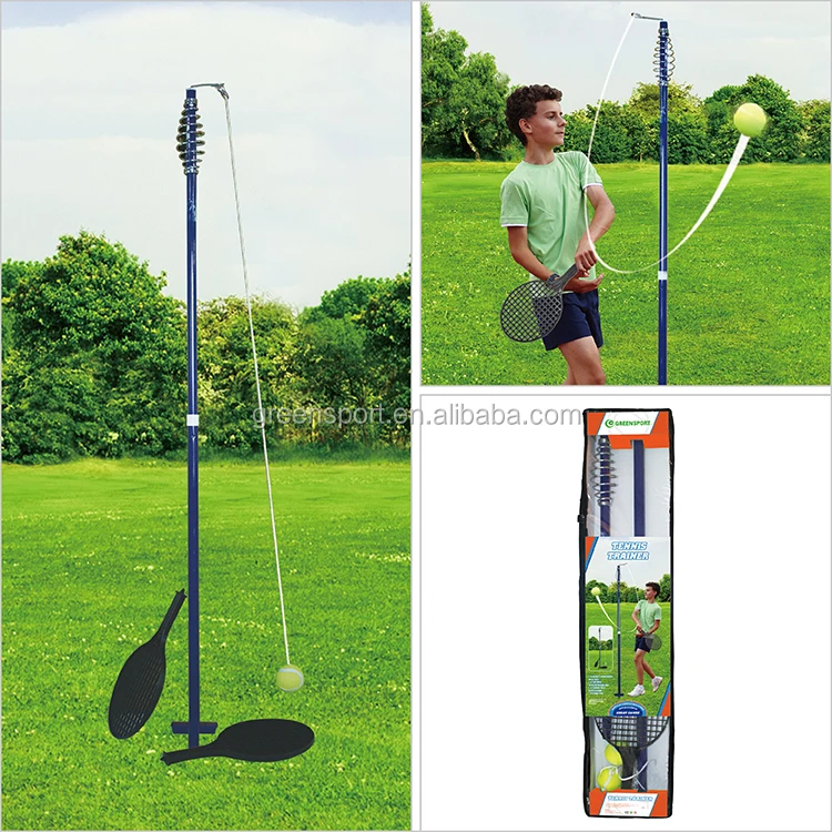 Swing Tennis Trainer With Metal Pole And Plastic Tennis Rackets And