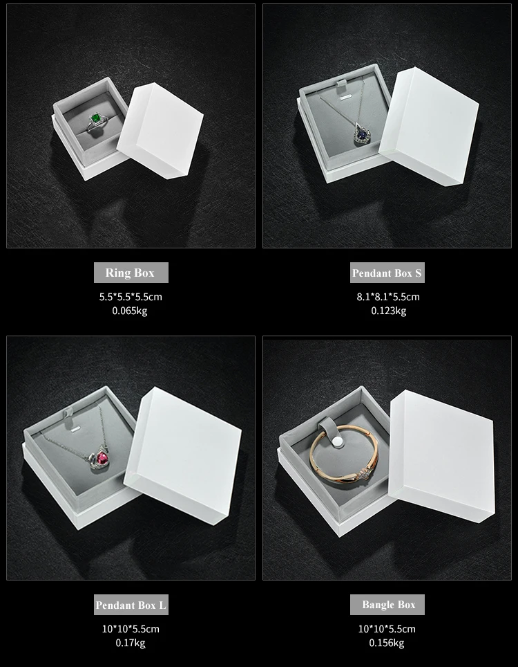 50pcs Guorui White Jewelry Packaging Plastic Boxes Packaging Jewellery