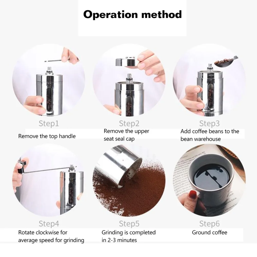 America Style Food Grade Plastic Hand Made, MIni Manual Coffee Mill Grinder