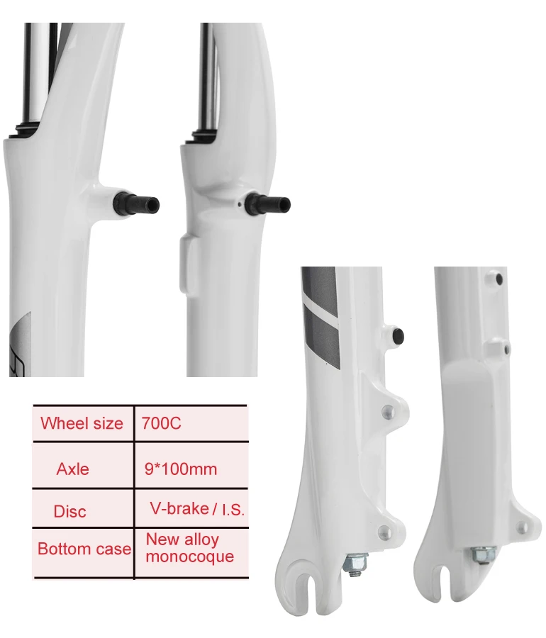 Electric Bike Front Fork For 700c Aluminum Material Coil Spring W