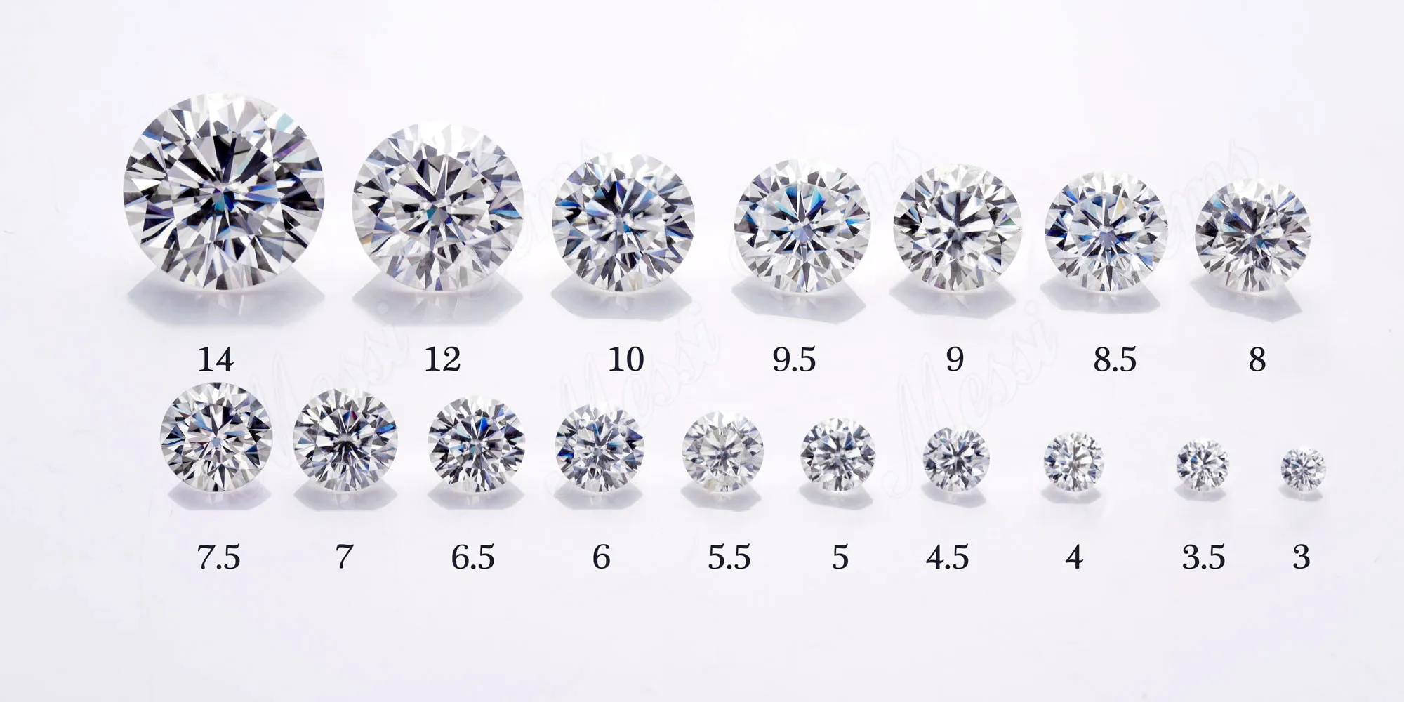Lab Grown Super White 9mm Moissanite Loose Gemstones 3 Carat For ...