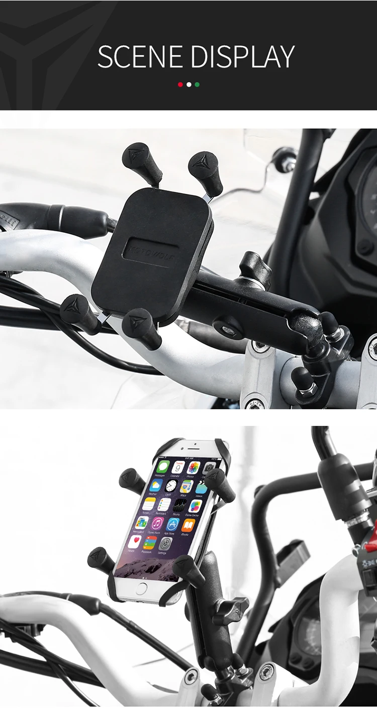 Motowolf Waterproof Motorcycle Mount Cellphone Ebike Mobile Phone