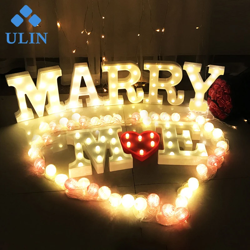 Amazon Hot Sale LED Chip Marquee Lamp Free Combination Marry Letter Lights