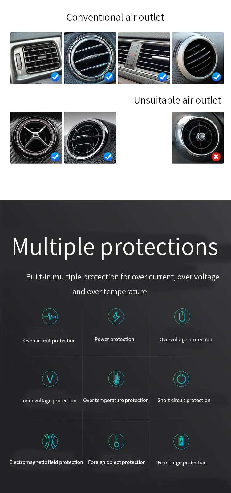 Mount Automatic Sensor Fast Smart Qi I phone Simple Cell Charging Gravity Smartphone Clamping 10W Mobile Car Wireless Charger