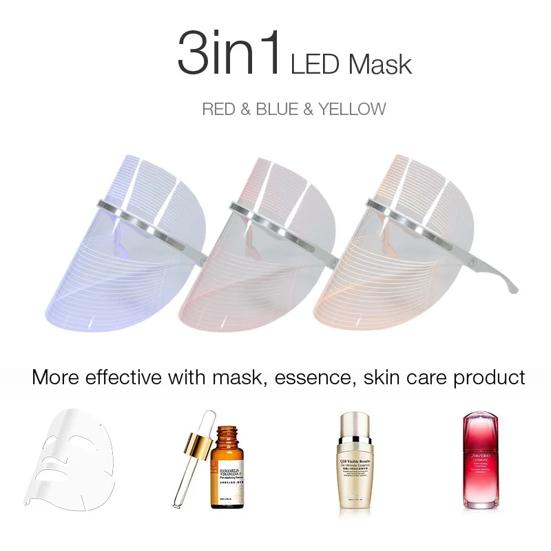 2020 professional skin care products face infrared photon blue red light therapy led electrical facial mask