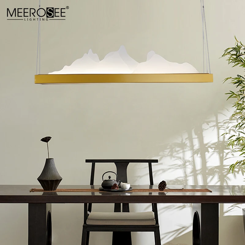 MEEROSEE Chinese Style Pendant lighting Decoration Hanging Led Chandeliers Antique Landscape Painting Decoration lamp MD86703