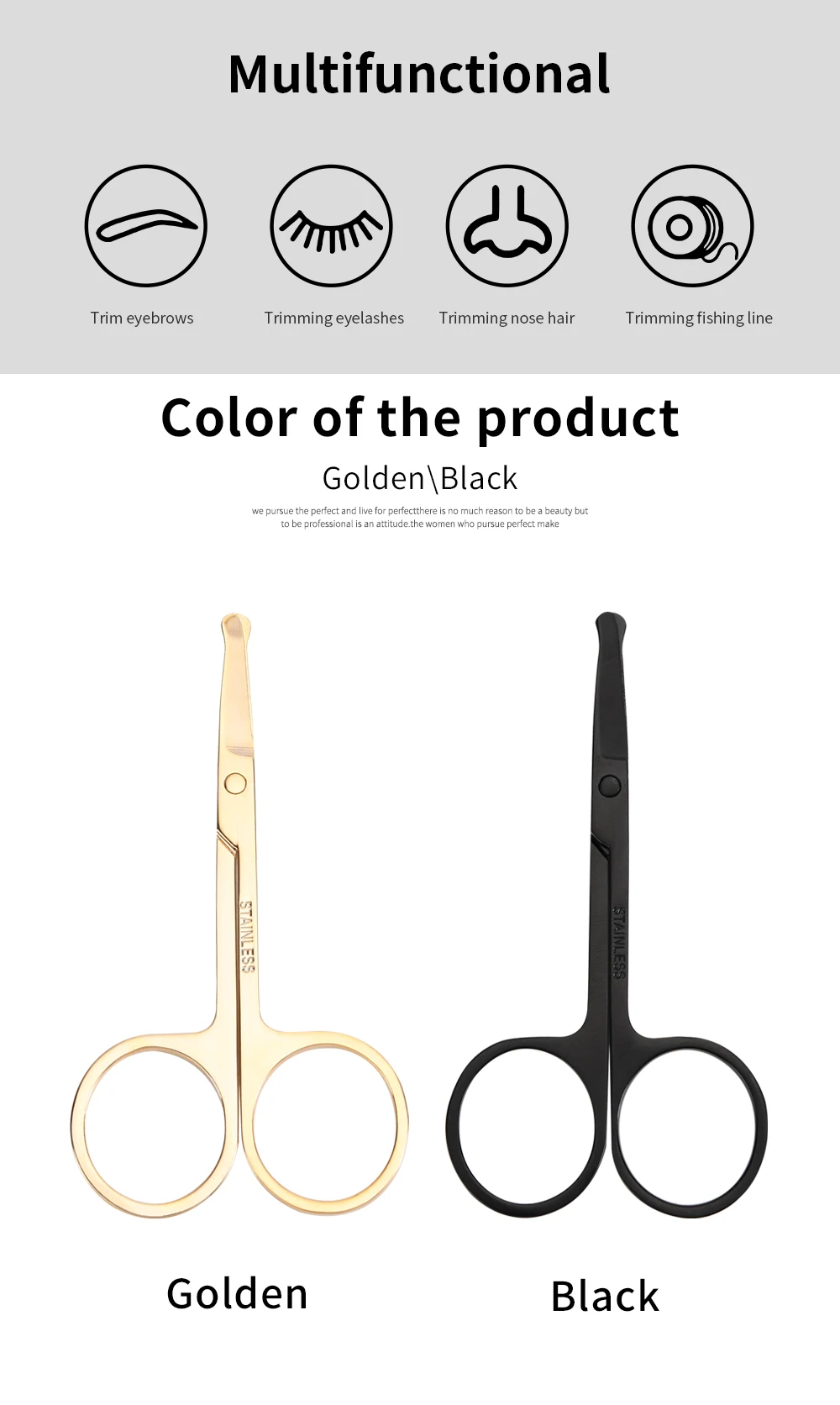 Customized Professional 8.8cm Black Nose Hair Scissors Buy Nose Hair