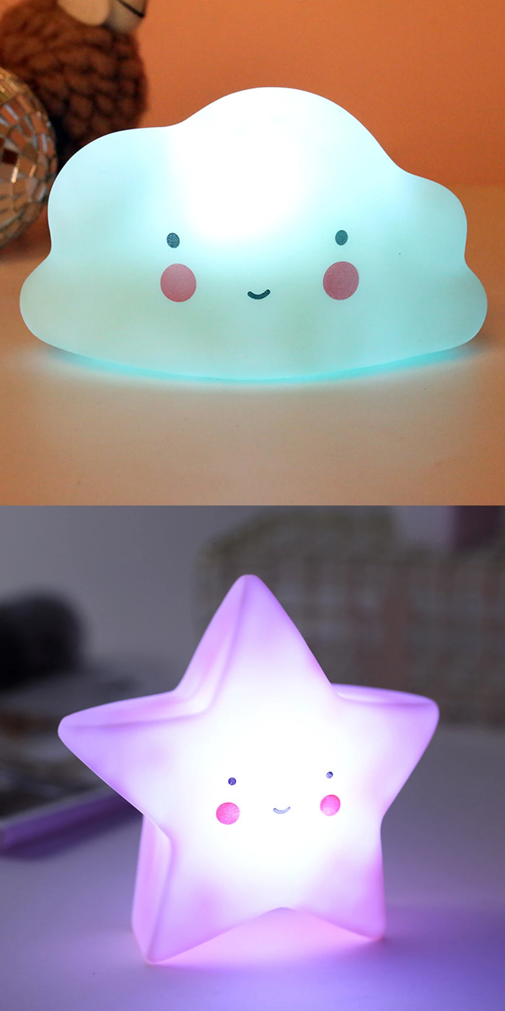 Led Small Night Light Moon Star Sun Children Room Bedside Light