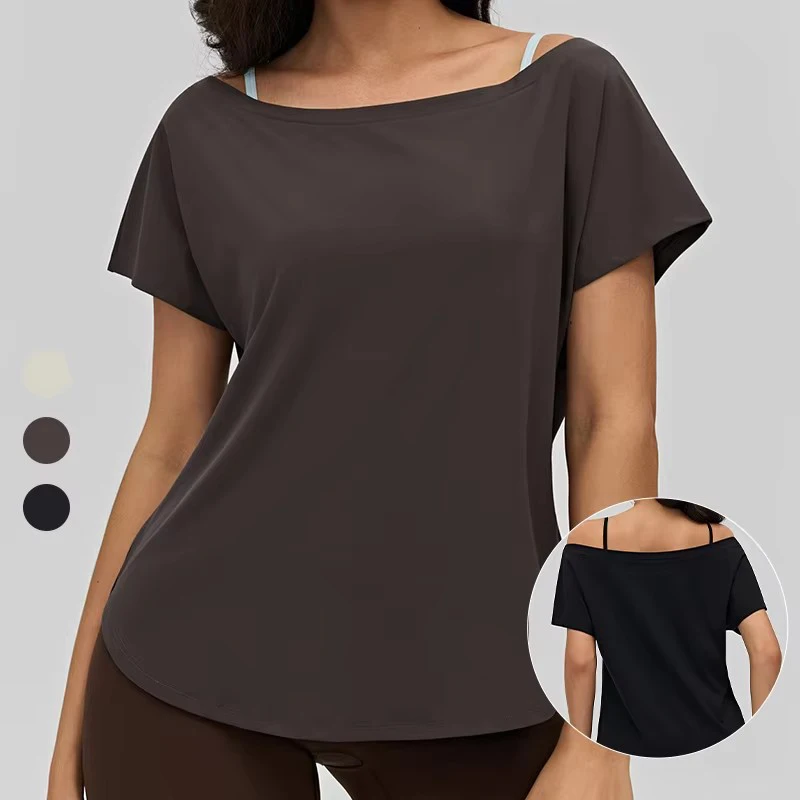 Off-Shoulder Yoga T-Shirt