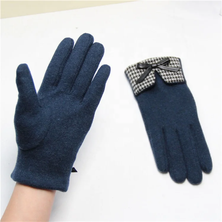 navy blue wool gloves