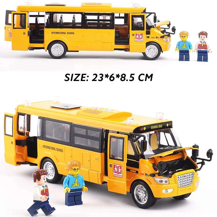 Oem Custom Diecast Bus Model Kid Toys Vehicles Pull Back School Bus 1/ ...