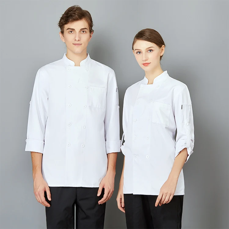 Details about   2Pcs Black L Long Sleeve Restaurant Hotel Chef Uniform GOOD QUALITY 