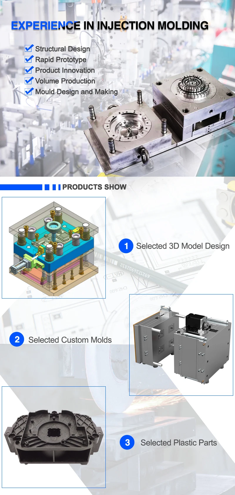 3D Mold Design Service Plastic Injection Mold Maker