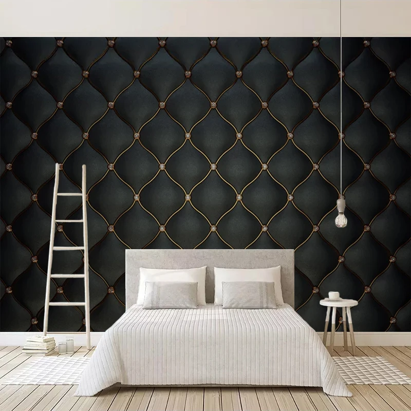 Custom Wall Murals 3d Black Luxury Soft Bag Leather Photo Wallpaper For  Living Room Bedroom Tv Background Wall Home Decor Mural - Buy Leather Wall  Paper,Wallpaper Leather,Faux Leather Wallpaper Product on 
