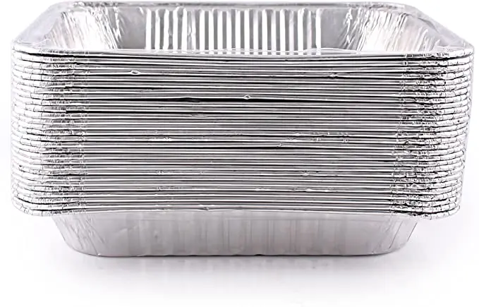 product sturdy and durable full size deep aluminum foil roasting  steam table pans 1000ml square baking foil pans pack of 4-4