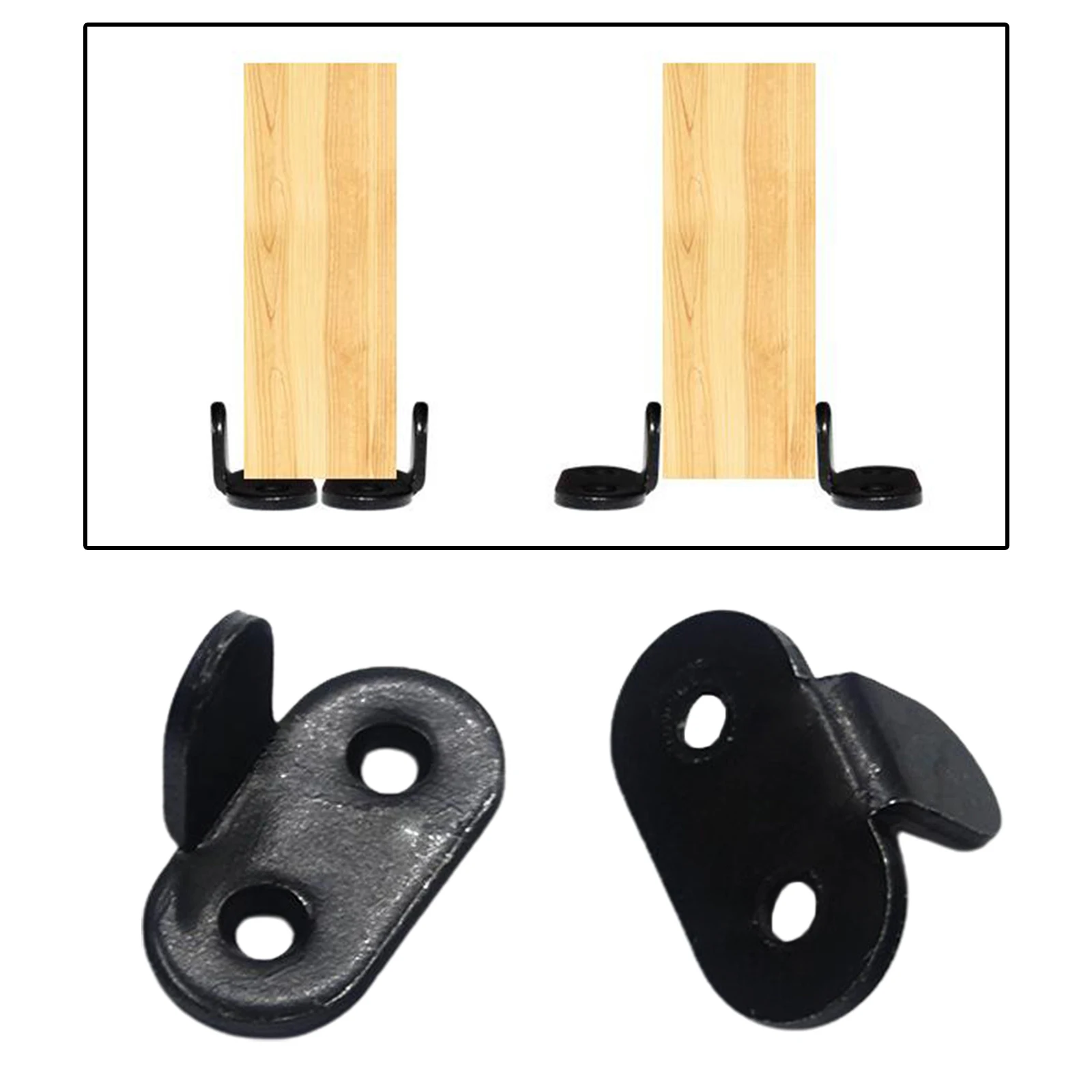 Adjustable Bottom Floor Guide Clip For Sliding Barn Door Hardware Black Smooth 