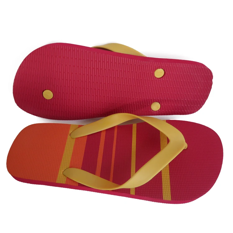 yellow box orange flip flops