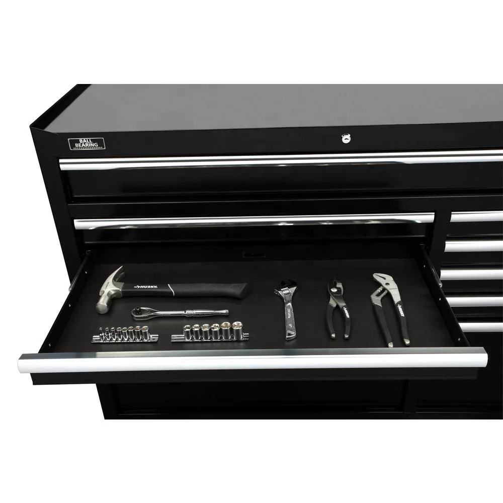 52 In.  18 Drawers Black Metal Rolling Garage Storage Tool Cabinet factory
