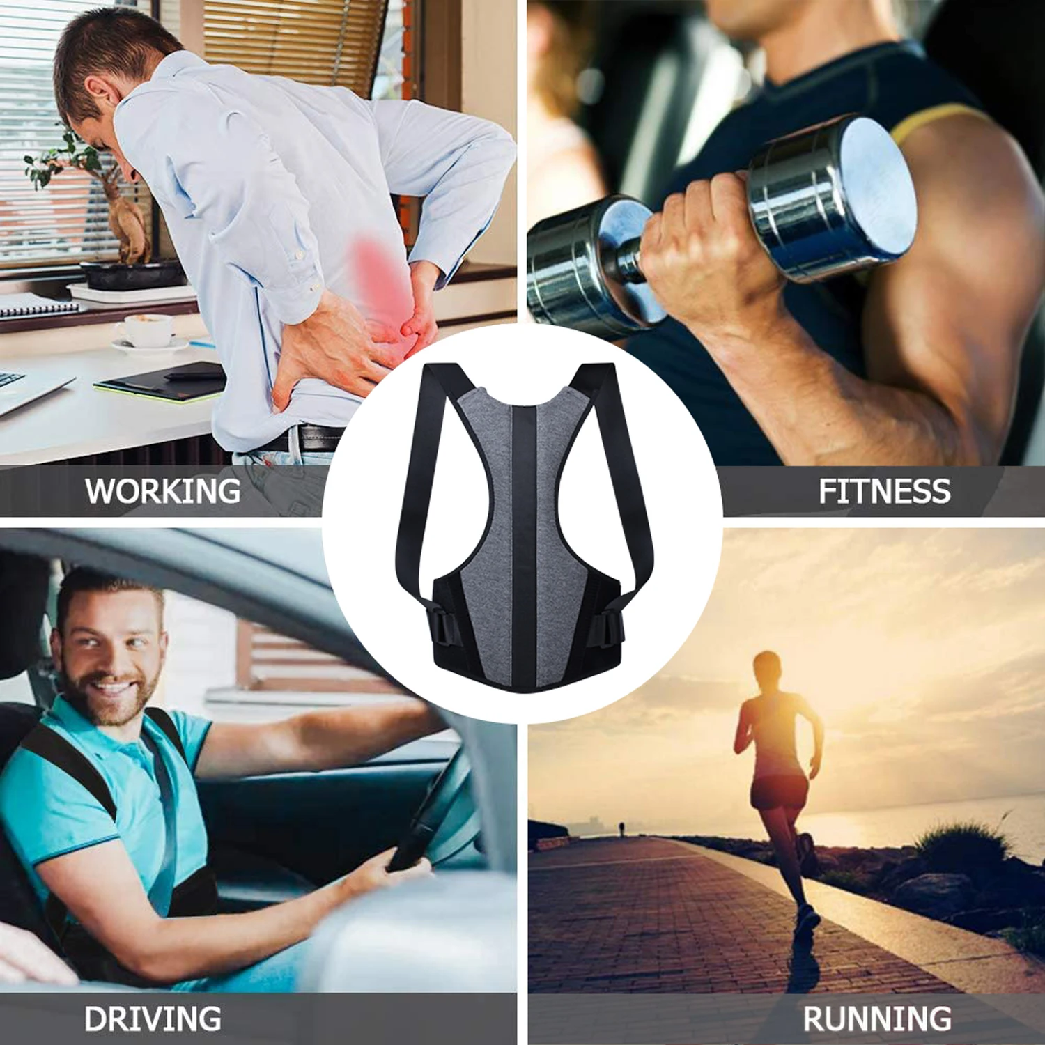 Adjustable Waist Spine Shoulder Lumber Straightening Back Support