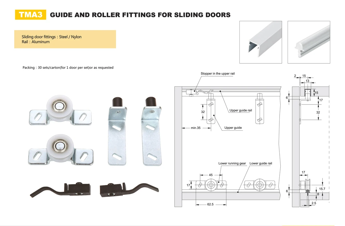 Tma4 Sliding Door Mechanism Parts Sliding Door Hardware Kit