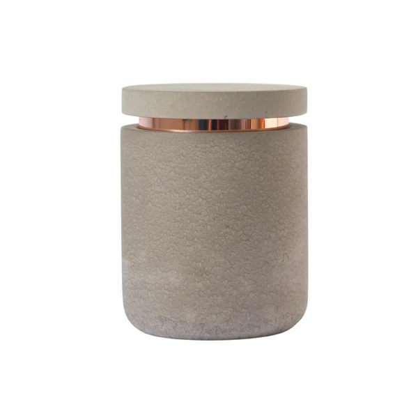 Black Matte Custom Concrete Candle Vessel Cement Engraved Scented