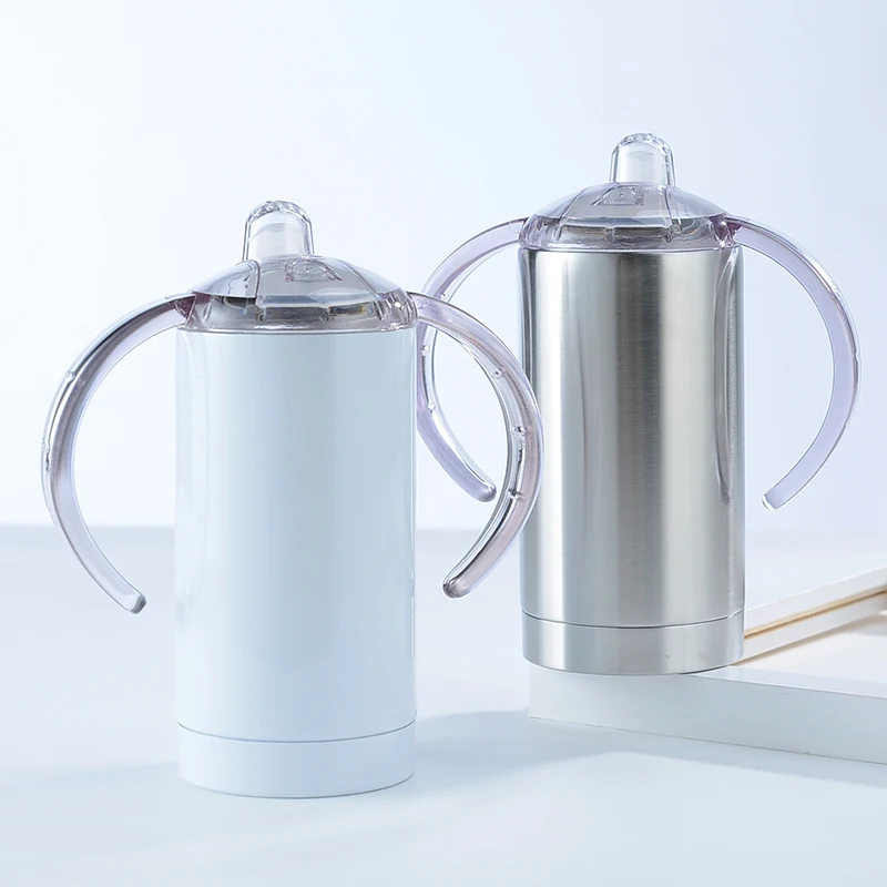 
12oz sippy tumbler with double handle double wall stainless steel vacuum travel kids tumbler 