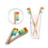 rainbow bamboo toothbrush with case ecological toothbrush for dentist