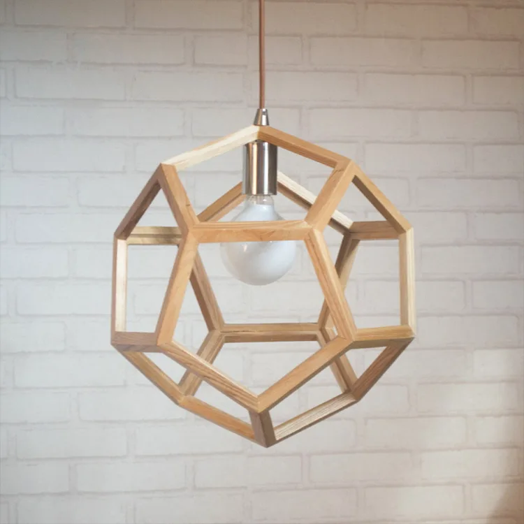 Contemporary Pendant Lamps Kitchen Wooden Chandelier Retro Lighting