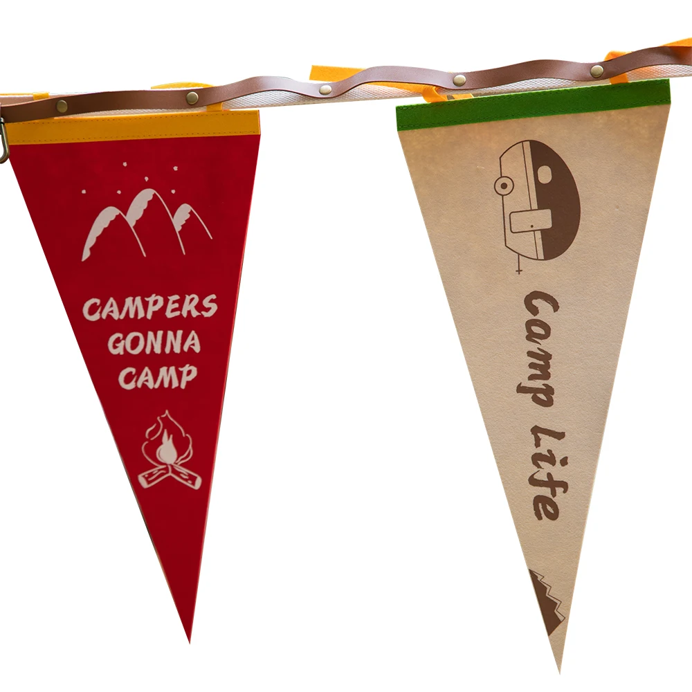 44*22cm Camping Pennant Felt Pennant Custom Oem Logo Felt Flag Rv