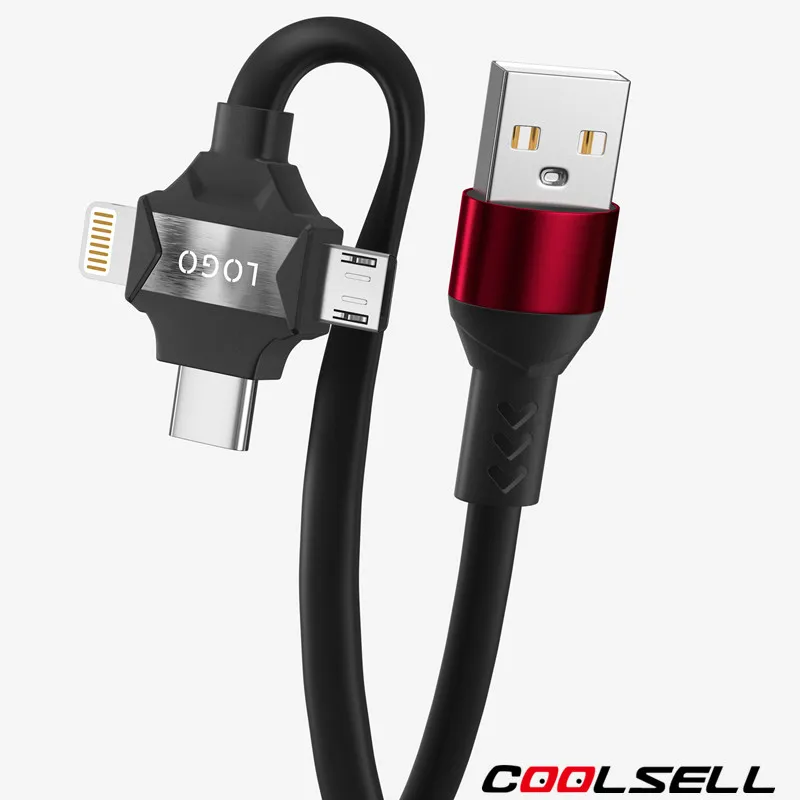 Factory directly USB charging cable China factory Phone charger cable LED 3 in 1 cable - ANKUX.COM