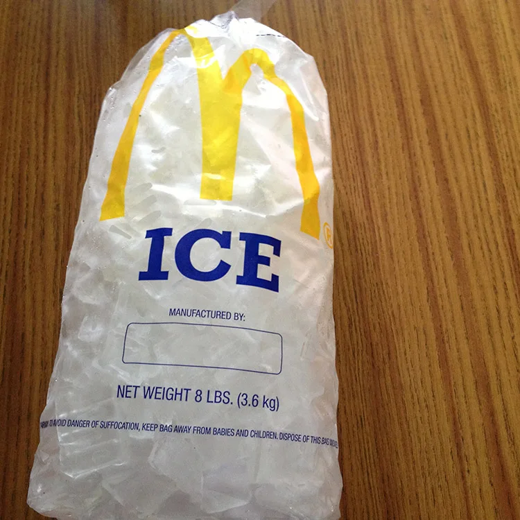 Transparent Disposable Custom Ice Carry Bag Transparent Ldpe Design Ice