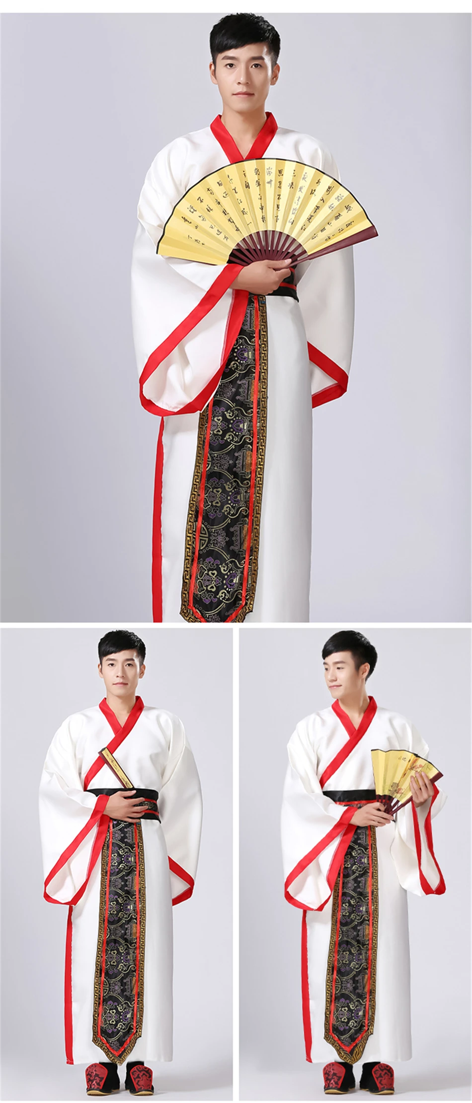 Mens Hanfu Traditional Chinese Clothing Ancient Costume Festival Outfit  Stage Performance Clothing Folk Dance Costumes