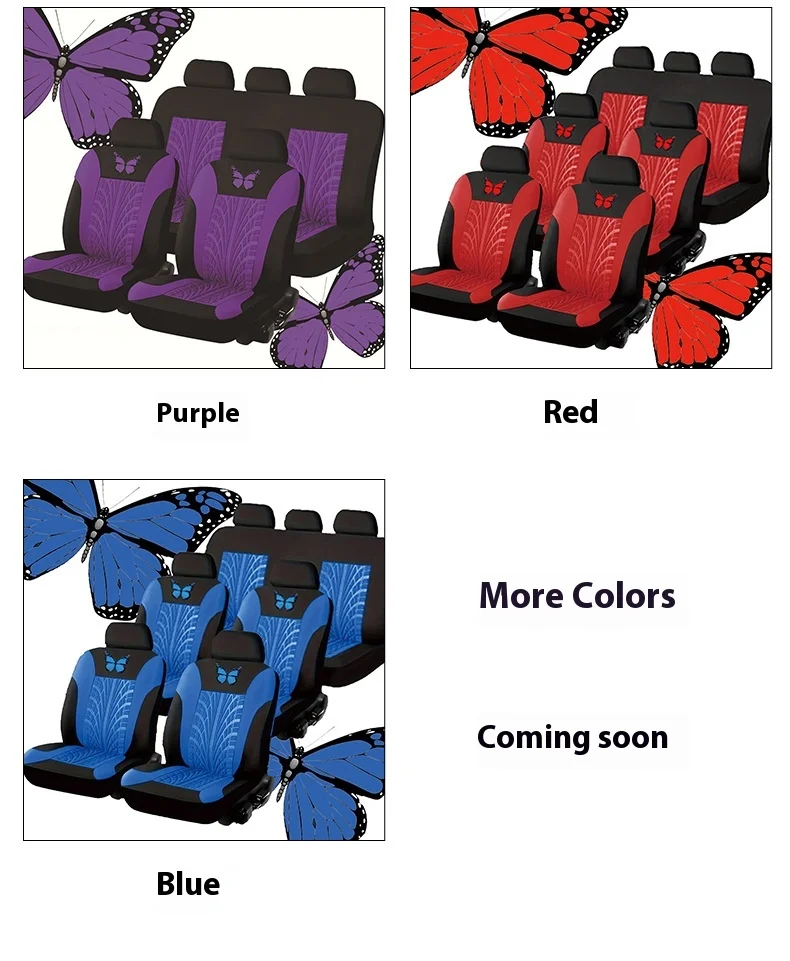 Five-seater 9-Piece Universal Seat Cover Set Exquisite Comfortable Butterfly Indentation Process Design Leather for Foreign supplier