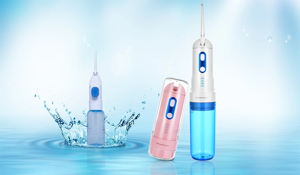 oem牙科护理口腔冲洗器手动便携式水牙线器牙刷镐