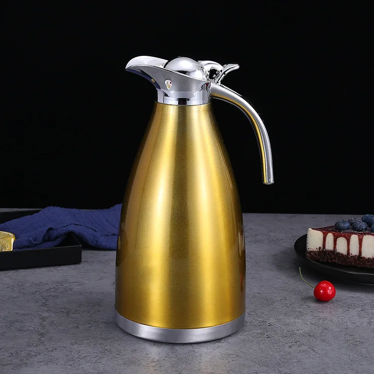 1l/1.5l Stainless Steel Thermos Silver Coffee Pot Vacuum Insulation