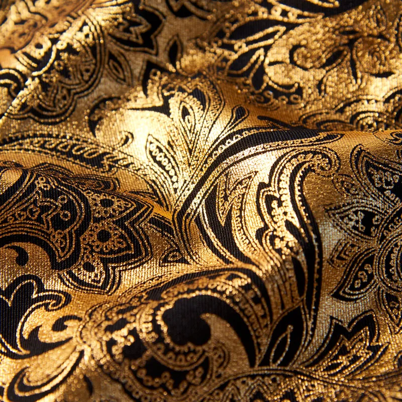 Mens Three-piece Set Wedding Suits Gold Floral Pattern Slim Fit Party Prom Dress Tuxedo Singers Costume Smoking Uomo