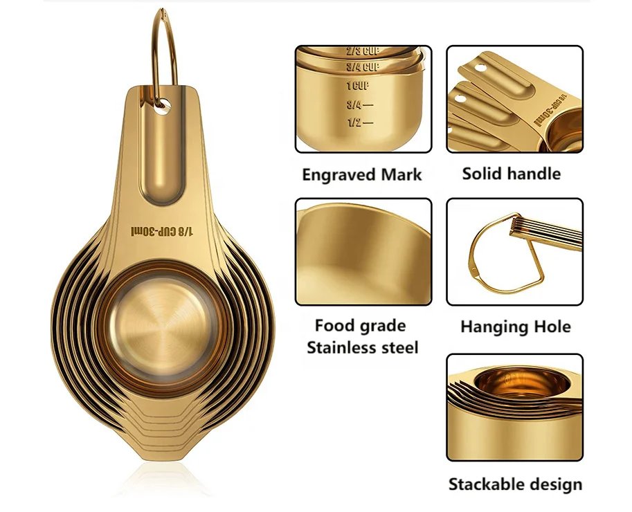 15 Piece Stainless Steel Measuring Cups Set, Magnetic Measuring Spoons ...