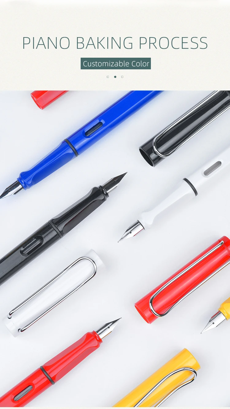 New Design Luxury Fountain Pen Set High Quality Custom Multiple Colors Plastic Fountain Pen With Ink Bottle For Business Gift Se