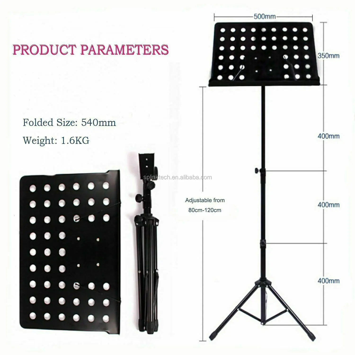 Heavy Metal Foldable Music Stand Stand Tripod Orchestral Board Music