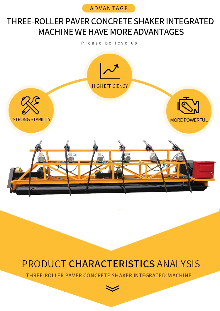 Concrete Asphalt Pavement Construction Equipment 3-roller 6-Vibrator Concrete Road Paving Machine Vibration Paver