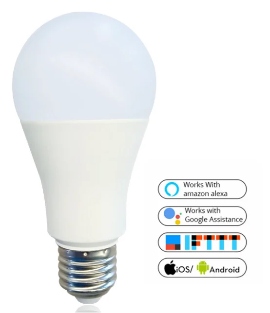 Led Smart Wifi LED 9W A60 Light Bulb compatible with Tuya APP/ Google home / Alexa