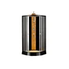 2019 new arrival of stainless steel sector shape bath shower system wooden white Shower cabins